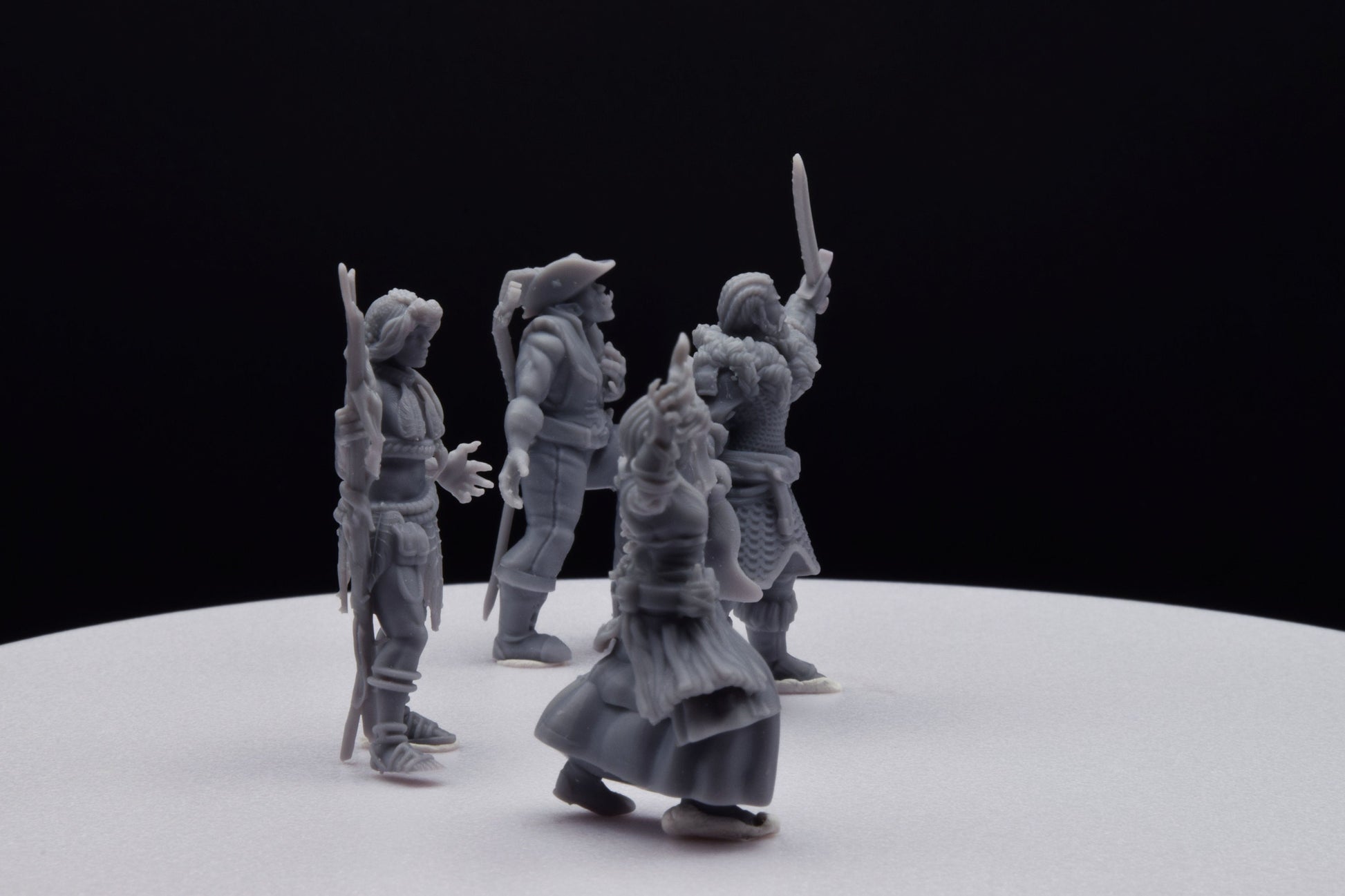 Hero Quest Mythic Tier - Bard Druid Knight Warlock - DILLONDOG - 3D Printed with high quality resin for HQ/D&D games