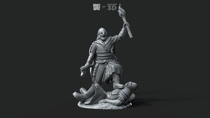 West Humans Captain - Foot and Mounted - Davale Games - 3D Printed with high quality resin for LOTR/D&D games