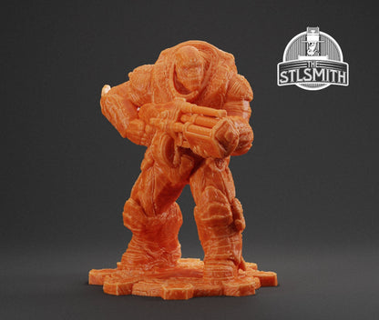 Gears Of War Boomer Ot Miniature - TheSTLSmith - 3D Printed with high quality resin for Skirmish/D&D games