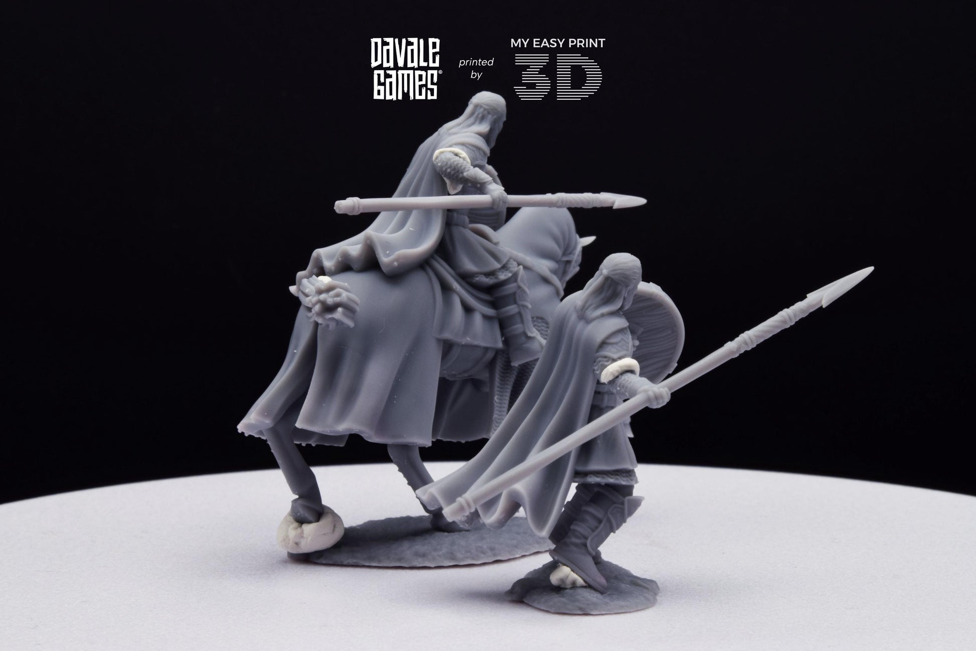 Erwin The Son - Foot and Mounted - Davale Games - 3D Printed with high quality resin for LOTR/D&D games