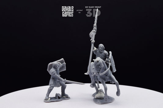 Grey Castle Captain - Foot and Mounted - Davale Games - 3D Printed with high quality resin for LOTR/D&D games