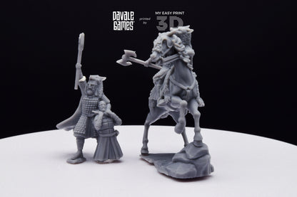 Lord Mountain The Wolf - Foot and Mounted - Davale Games - 3D Printed with high quality resin for LOTR/D&D games