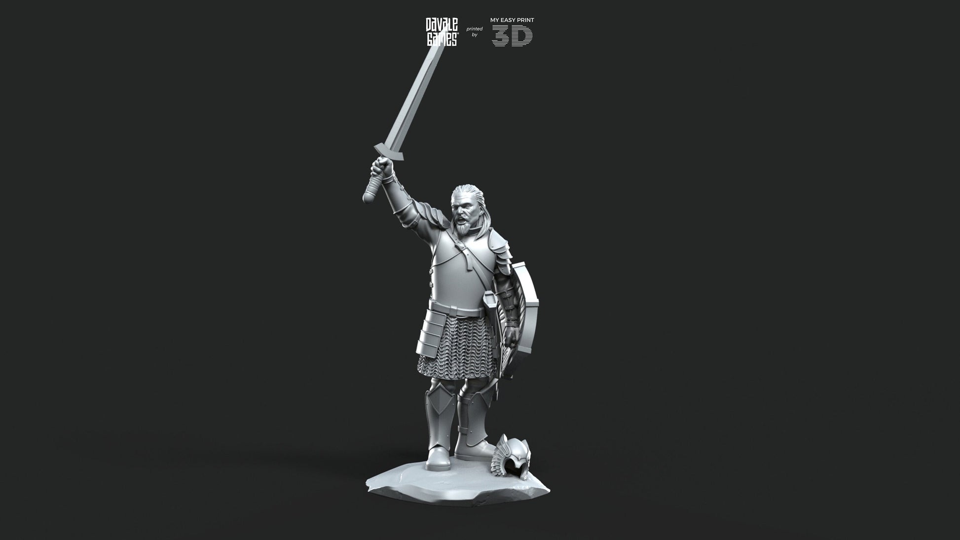 Grey Castle Captain [Ver. 2] - Foot and Mounted - Davale Games - 3D Printed with high quality resin for LOTR/D&D games