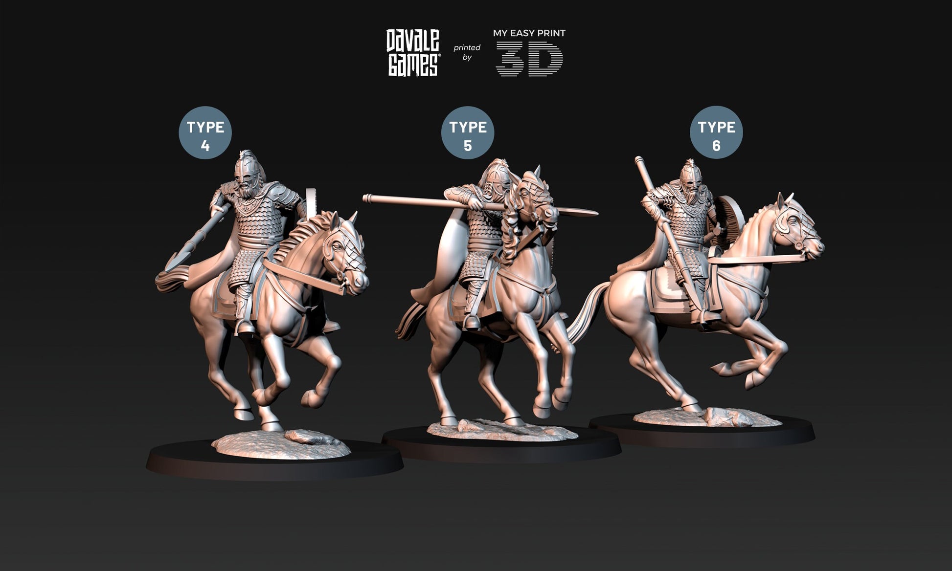 West Human Royal Guard - Mounted - Davale Games - 3D Printed with high quality resin for LOTR/D&D games