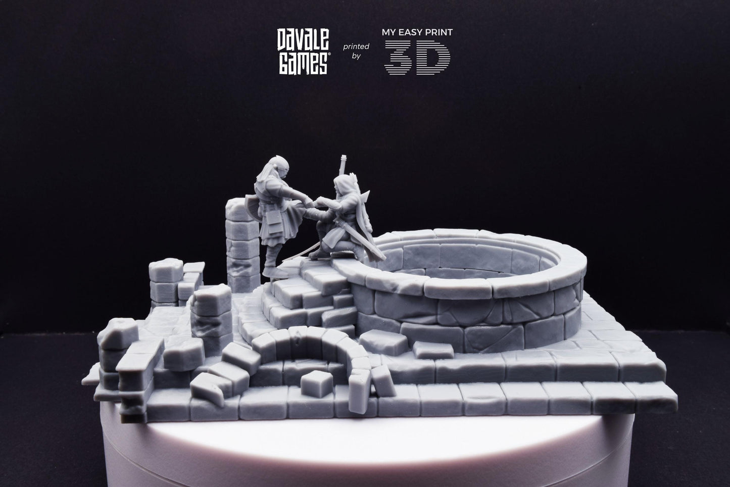 Grey Castle Scenery with Casualties [Ver.1 + Ver.2] - Davale Games - 3D Printed with high quality resin for LOTR/D&D games