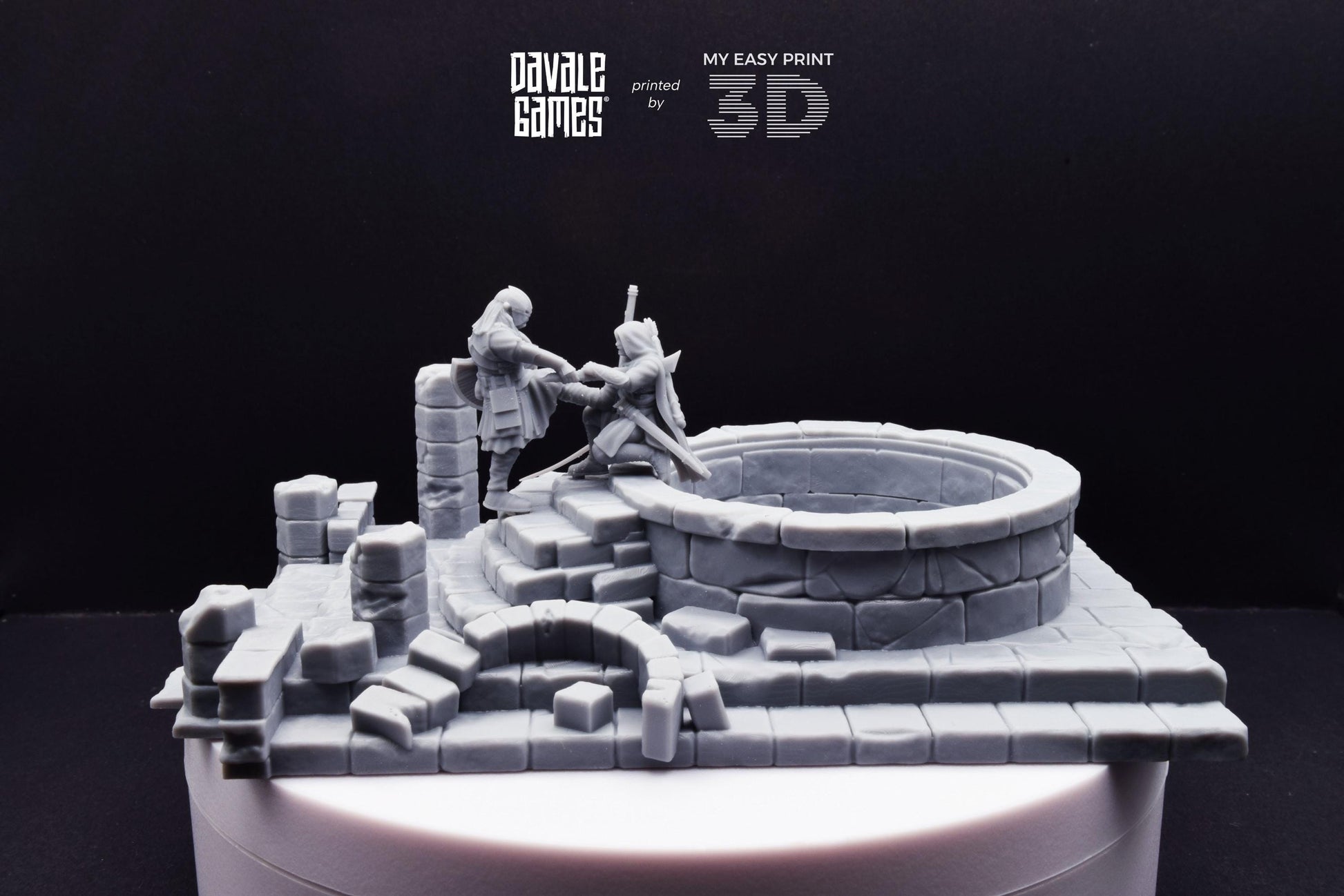 Grey Castle Scenery with Casualties [Ver.1 + Ver.2] - Davale Games - 3D Printed with high quality resin for LOTR/D&D games
