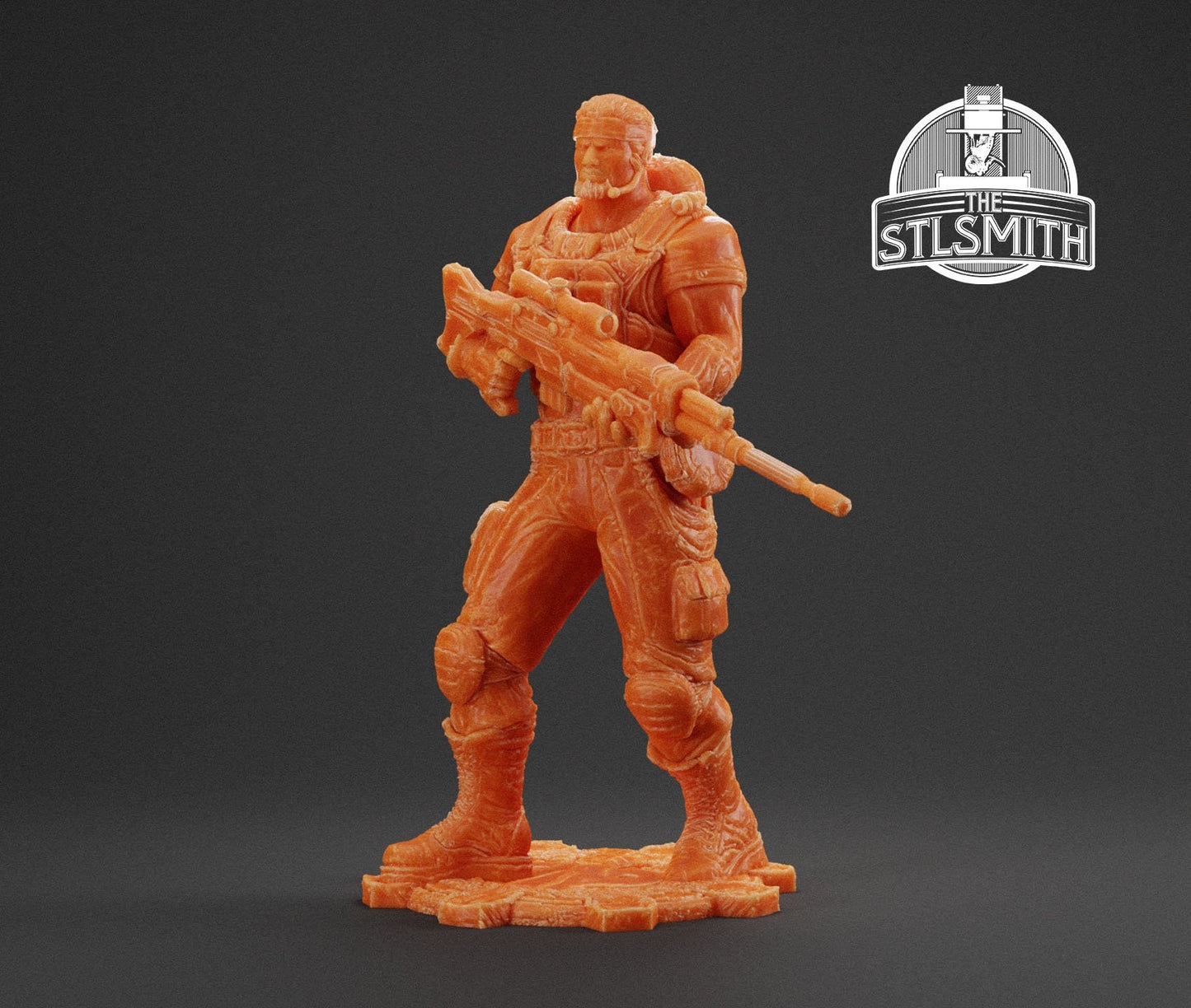 Gears Of War Dominic Santiago Commando Ot Miniature - TheSTLSmith - 3D Printed with high quality resin for Skirmish/D&D games