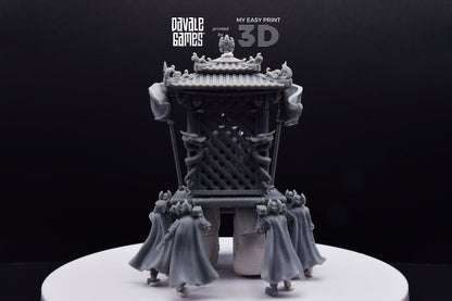 Dragon Army King on Palanquin [Ver. B] - Davale Games - 3D Printed with high quality resin for LOTR/D&D games