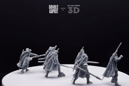 Human North Riders on Foot - Davale Games - 3D Printed with high quality resin for LOTR/D&D games