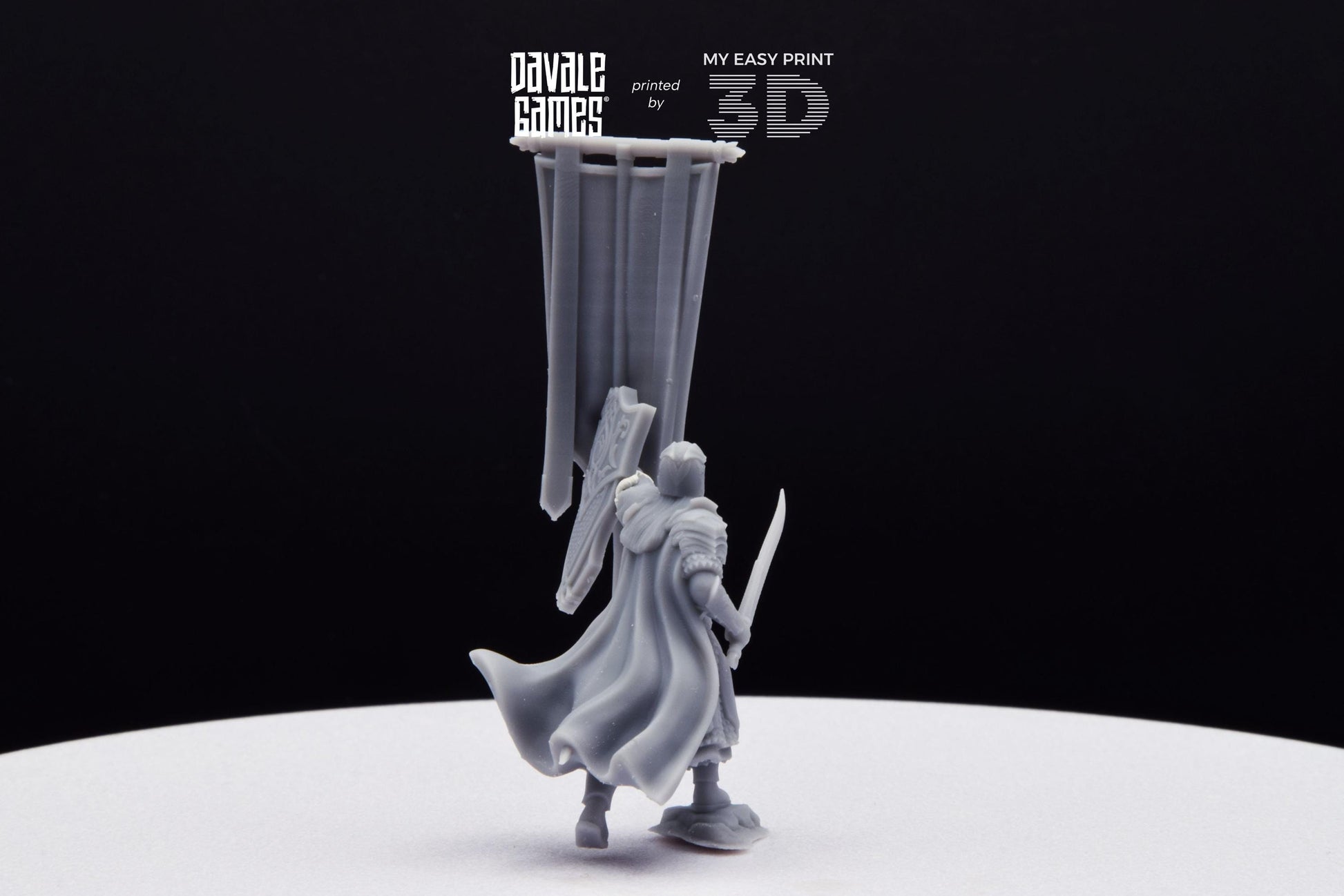 Armoured Wood Elf on Foot Banner 1 - Davale Games - 3D Printed with high quality resin for LOTR/D&D games