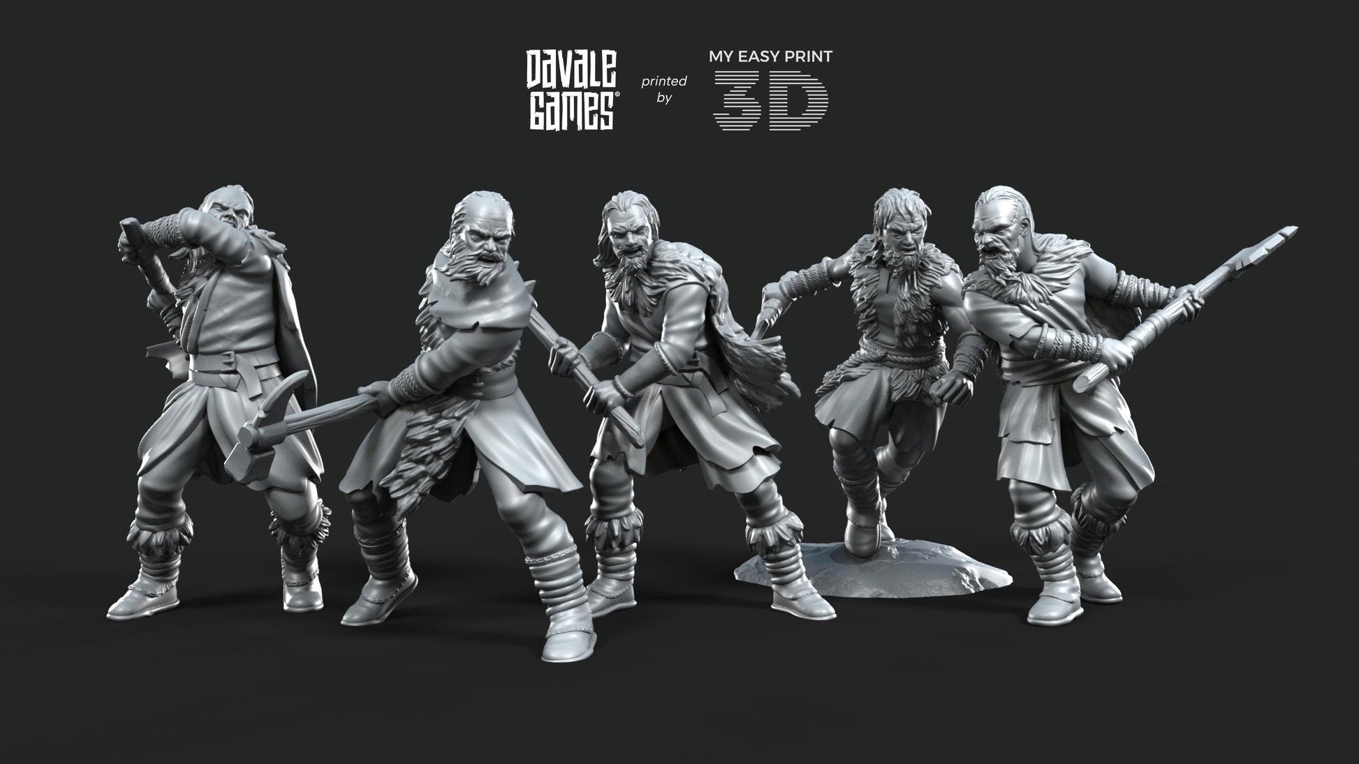 Fellmount Reavers with Two-Handed Weapon - Davale Games - 3D Printed with high quality resin for LOTR/D&D games
