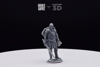 Veteran Grey Castle Captain [Ver. 1] - Davale Games - 3D Printed with high quality resin for LOTR/D&D games