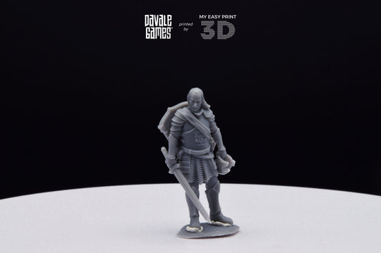 Veteran Grey Castle Captain [Ver. 1] - Davale Games - 3D Printed with high quality resin for LOTR/D&D games