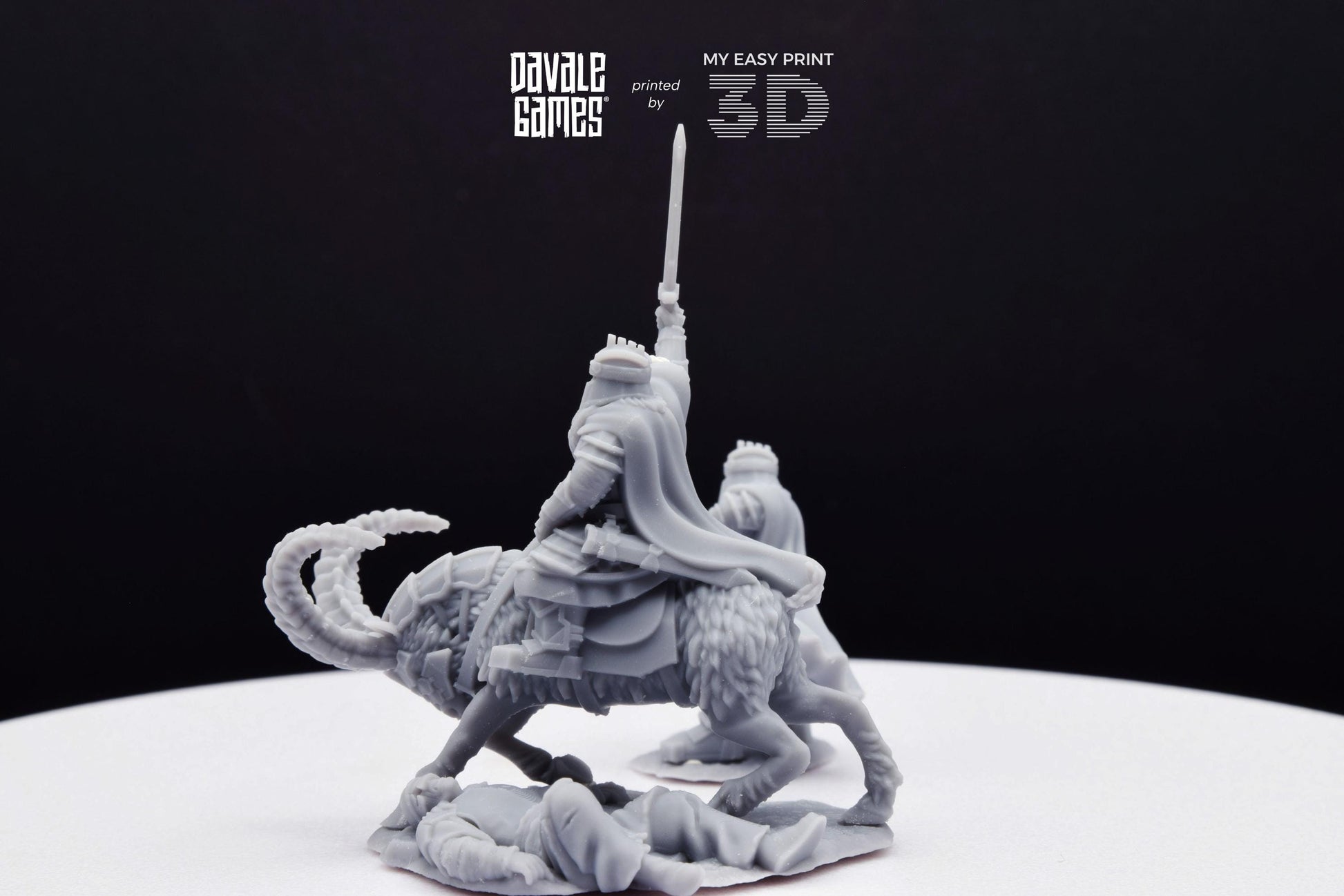 Silver Goat Dwarf Captain - Foot and Mounted - Davale Games - 3D Printed with high quality resin for LOTR/D&D games