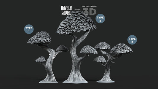 Elven Trees - Davale Games - 3D Printed with high quality resin for LOTR/D&D games