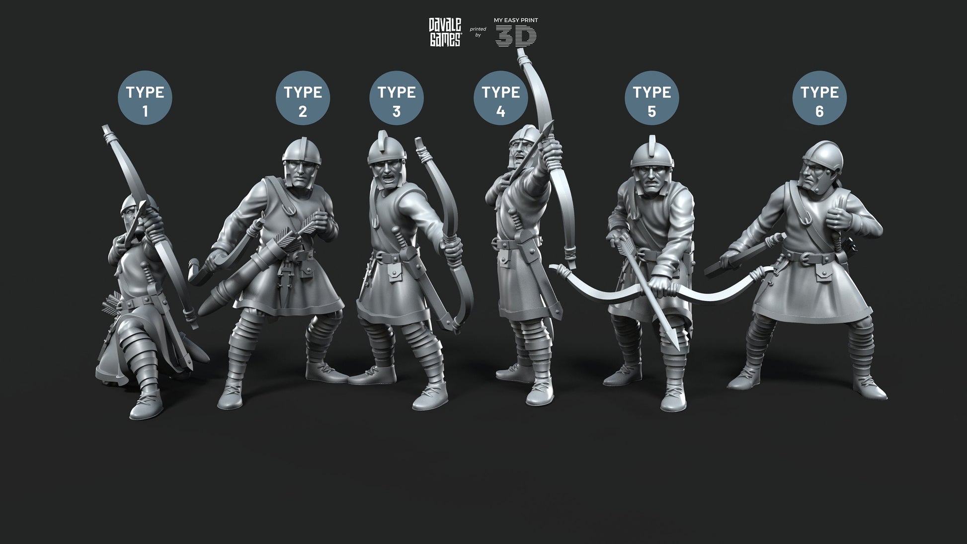Roman Archers - Davale Games - Historical games - 3D Printed with high quality resinRoman Archers - Davale Games - Historical games - 3D Printed with high quality resin