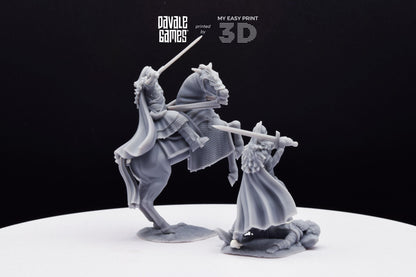 West Humans Hammer Lord - Foot and Mounted - Davale Games - 3D Printed with high quality resin for LOTR/D&D games