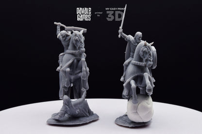 West Humans Hammer Sons Cavalry - Extra Poses - Mounted - Davale Games - 3D Printed with high quality resin for LOTR/D&D games