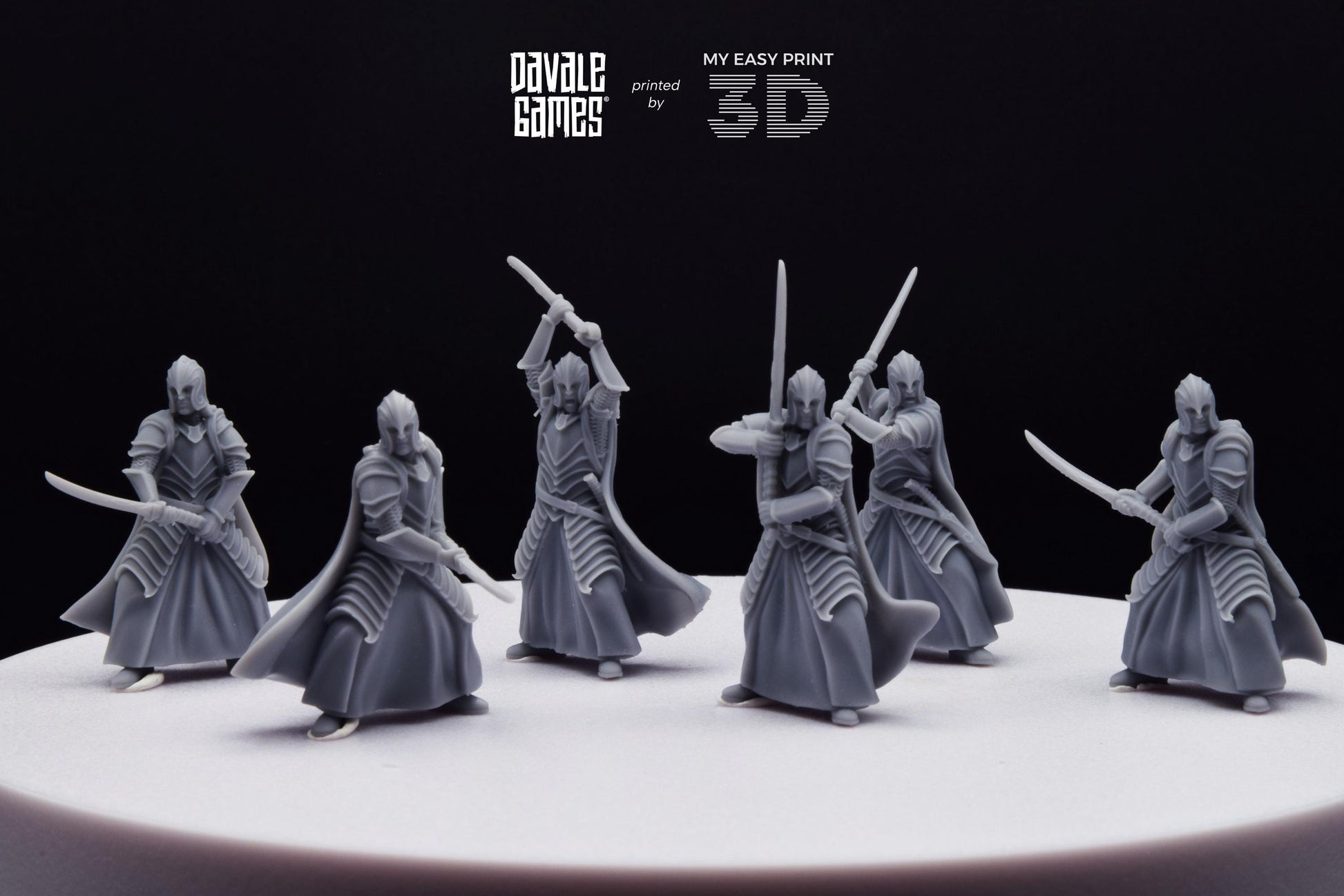 Bloody Warrior Elves Swordmen (Crests included) - Davale Games - 3D Printed with high quality resin for LOTR/D&D games
