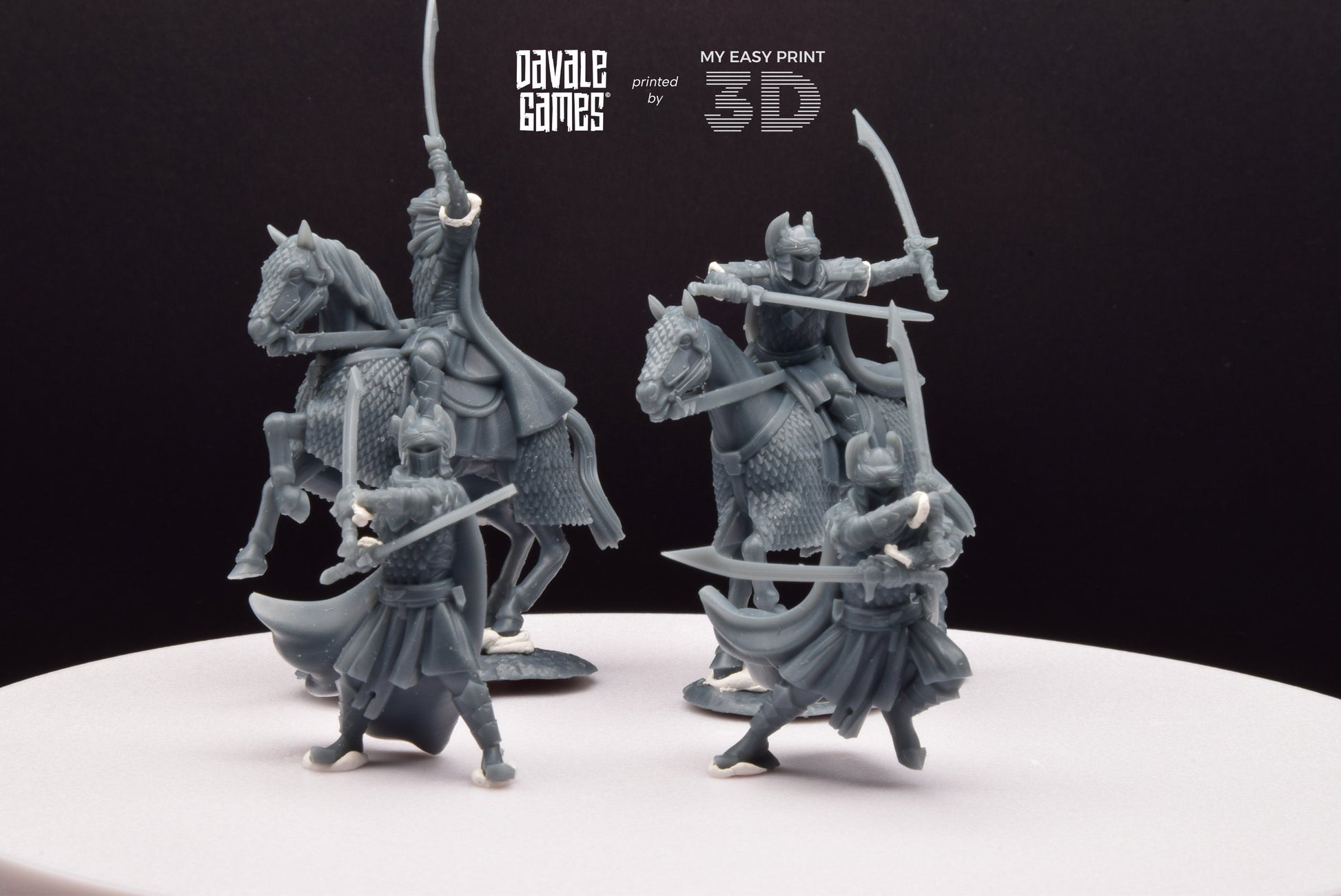 Dragon Army Dragon Guards Mounted and Foot - Davale Games - 3D Printed with high quality resin for LOTR/D&D games