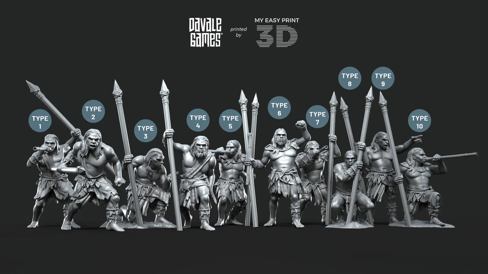 Forest Tribe - Free Forest - Davale Games - 3D Printed with high quality resin for LOTR/D&D games