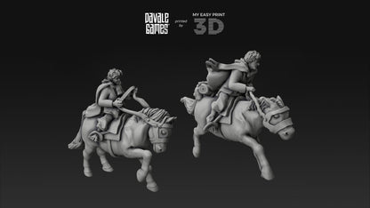 Halfmen on Pony - Mounted - Davale Games - 3D Printed with high quality resin for LOTR/D&D games