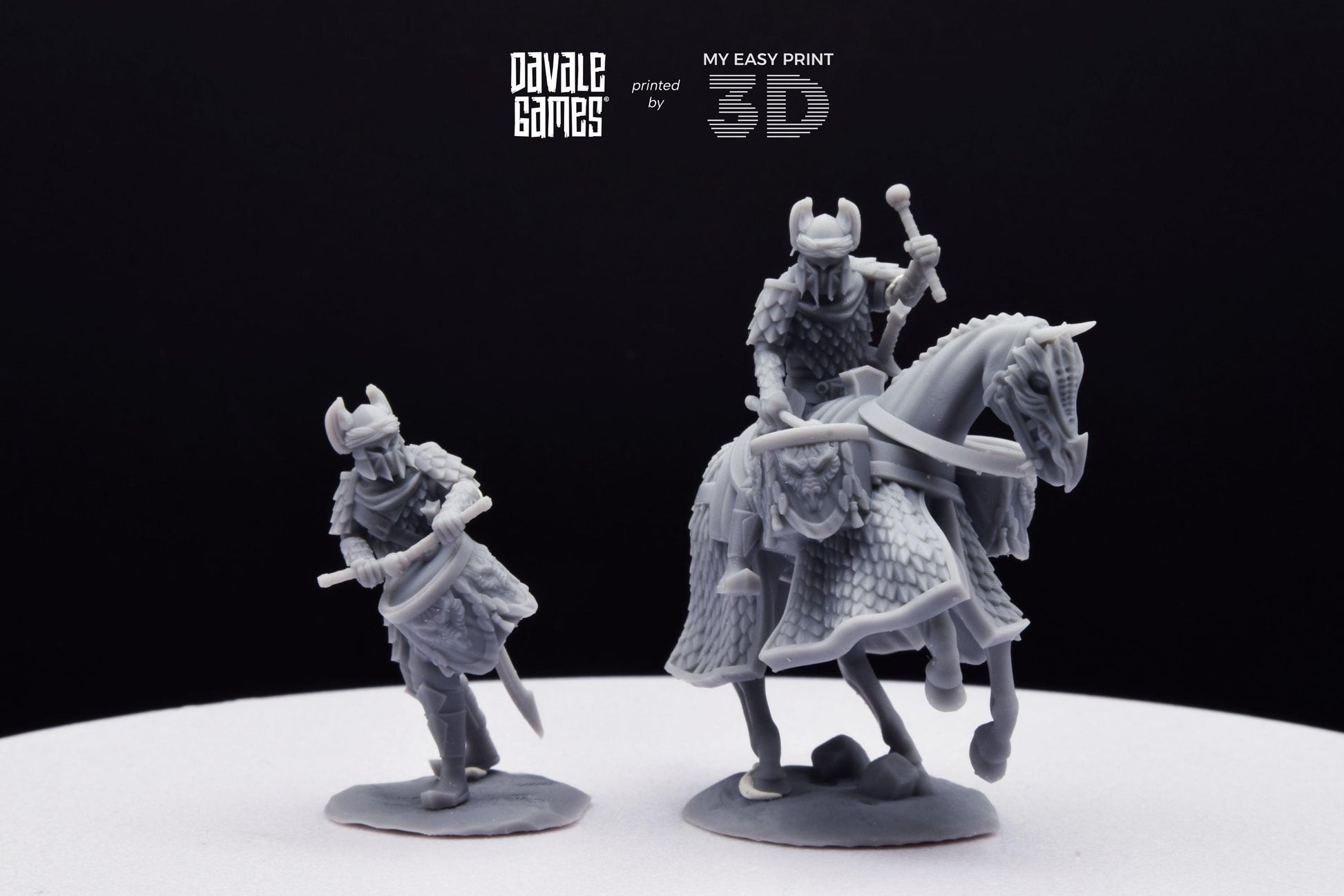 Dragon Army Drummer - Foot and Mounted - Davale Games - 3D Printed with high quality resin for LOTR/D&D games