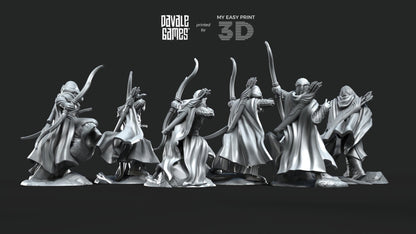 Galanthir Elves Forest Guardians with Bow - Davale Games - 3D Printed with high quality resin for LOTR/D&D games