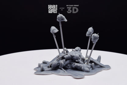 Bonfires with Pikes and Bloodhand Orcs heads - War Item - Davale Games - 3D Printed with high quality resin for LOTR/D&D games