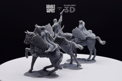 Armoured Wood Elf on Horse - Davale Games - 3D Printed with high quality resin for LOTR/D&D games