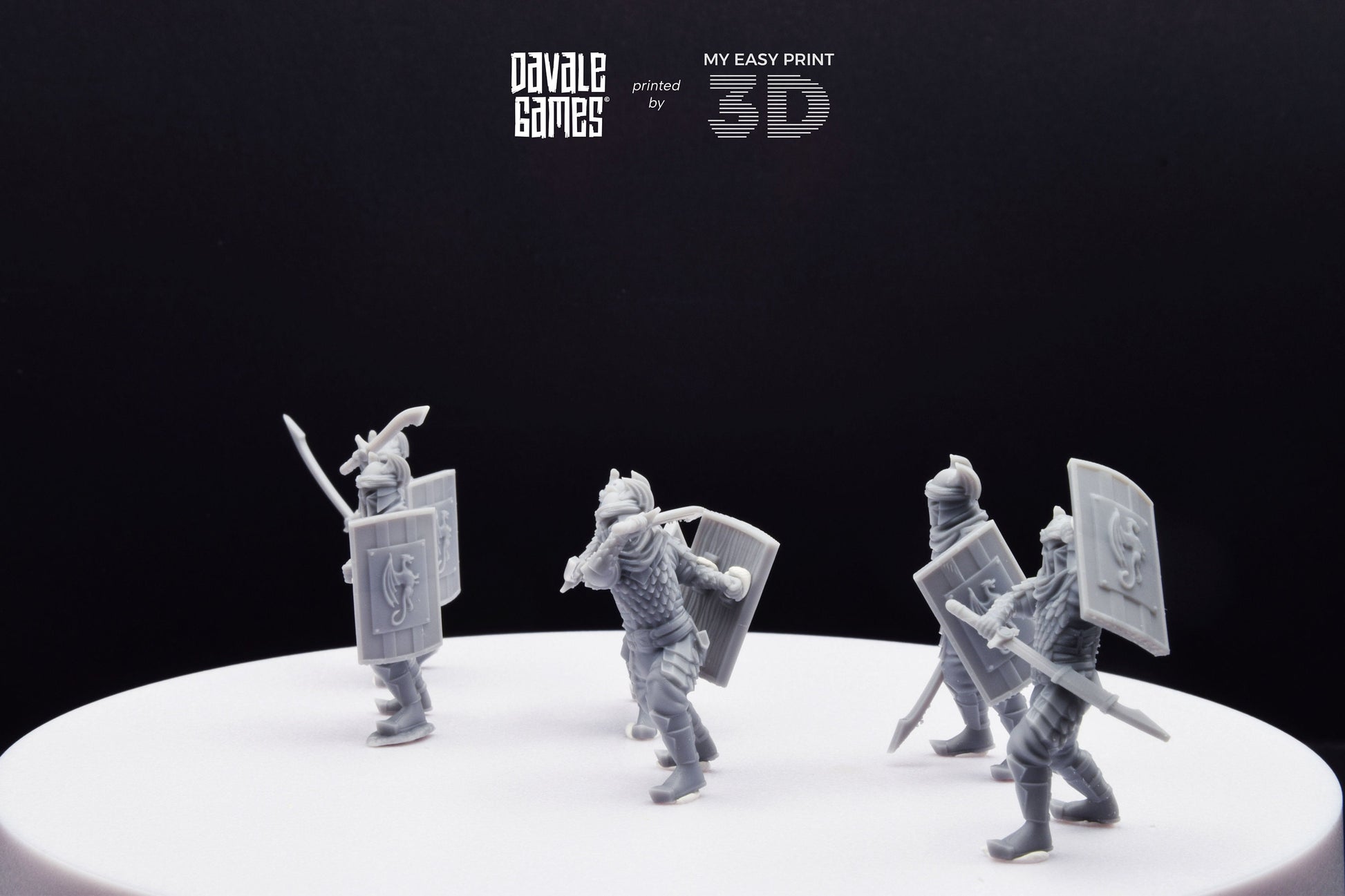 Dragon Army Regular Warrior with Sword and Shield - Davale Games - 3D Printed with high quality resin for LOTR/D&D games