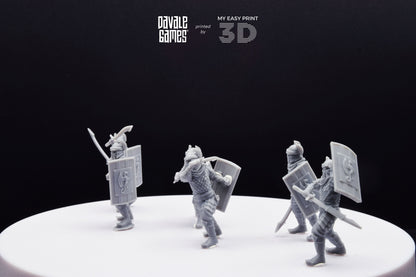 Dragon Army Regular Warrior with Sword and Shield - Davale Games - 3D Printed with high quality resin for LOTR/D&D games