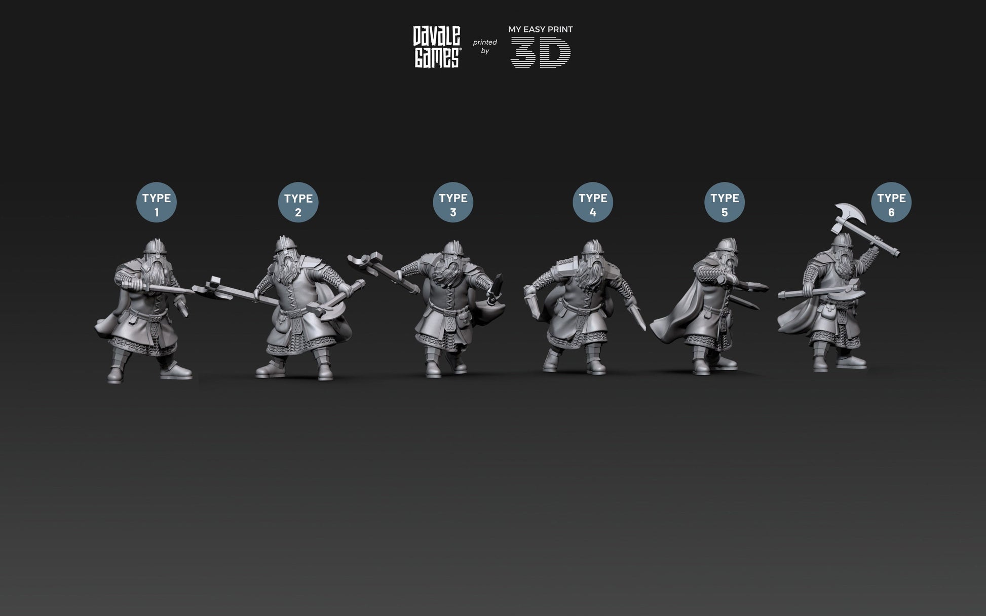 Metal Guard Dwarf - Davale Games - 3D Printed with high quality resin for LOTR/D&D games