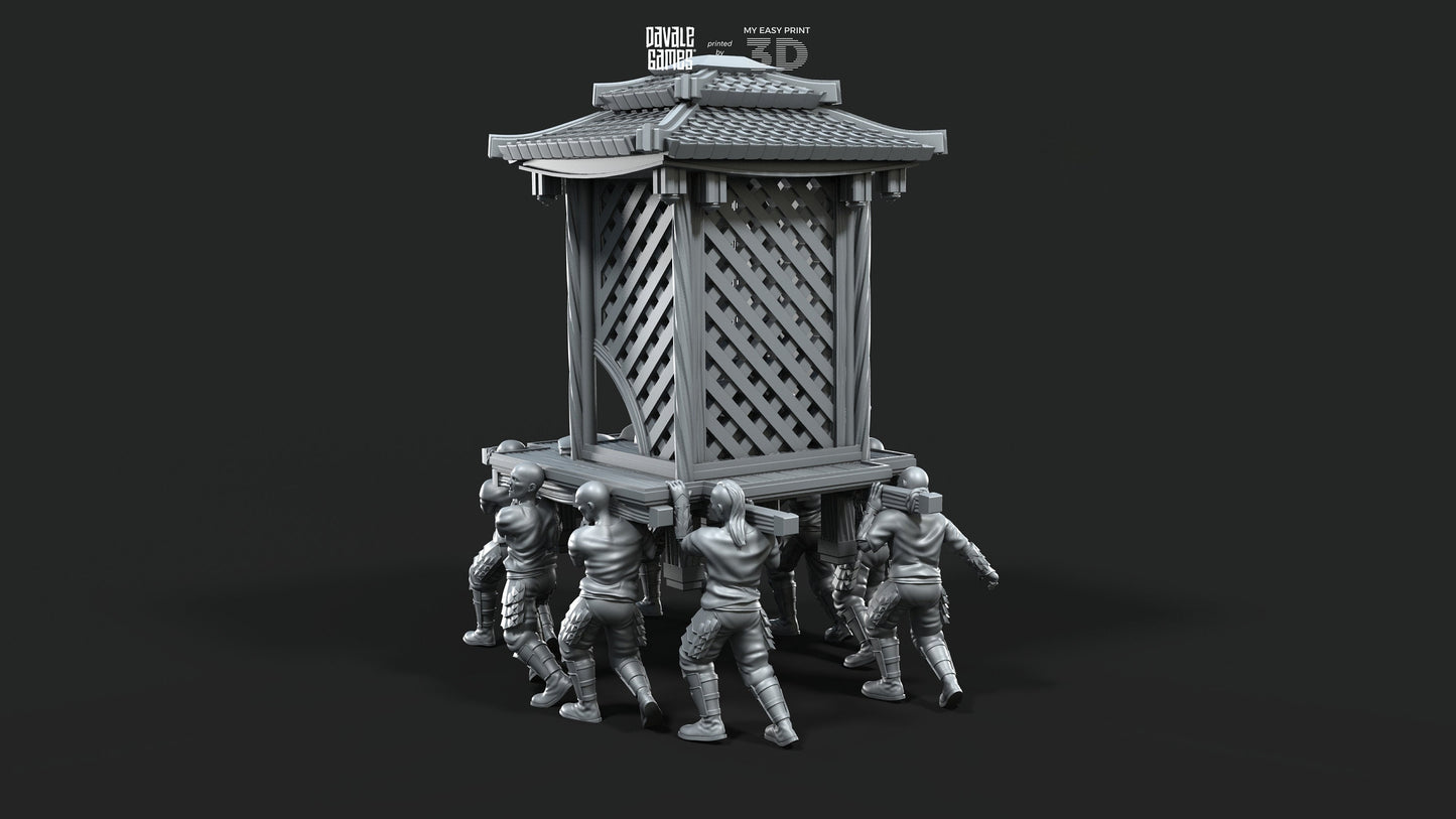Dragon Army King on Palanquin [Ver. A] - Davale Games - 3D Printed with high quality resin for LOTR/D&D games
