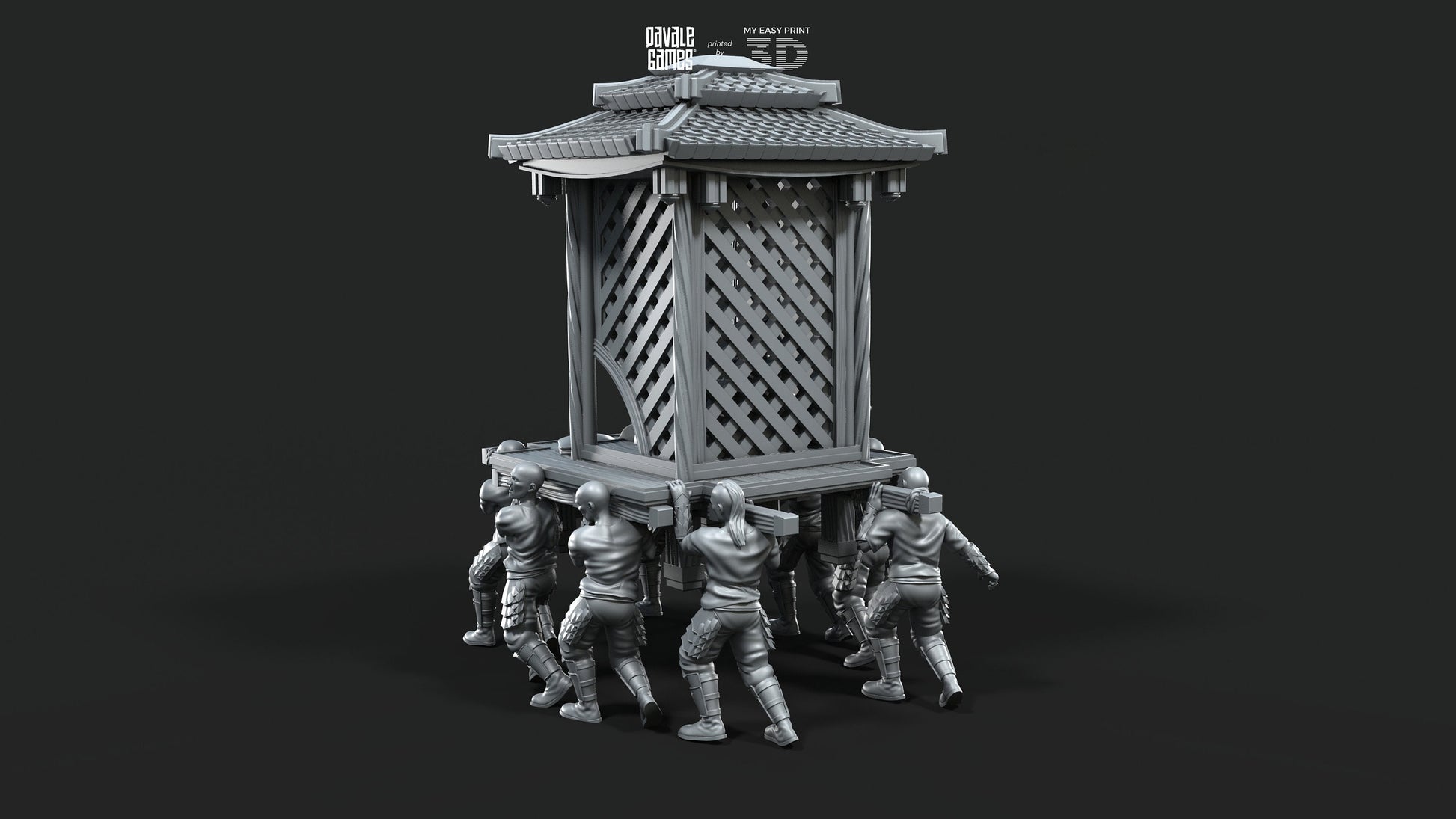 Dragon Army King on Palanquin [Ver. A] - Davale Games - 3D Printed with high quality resin for LOTR/D&D games