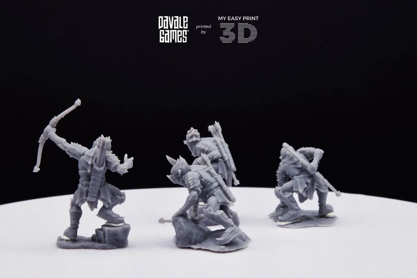 Archers - Goblins of the cave - Davale Games - 3D Printed with high quality resin for LOTR/D&D games
