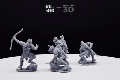 Archers - Goblins of the cave - Davale Games - 3D Printed with high quality resin for LOTR/D&D games
