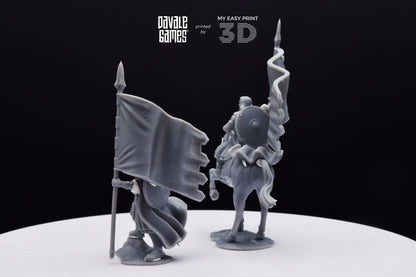 Captain of the Grey Castle 2 - Foot and Mounted - Davale Games - 3D Printed with high quality resin for LOTR/D&D games