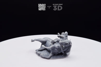 Death West Human on Horse - Mounted - Davale Games - 3D Printed with high quality resin for LOTR/D&D games