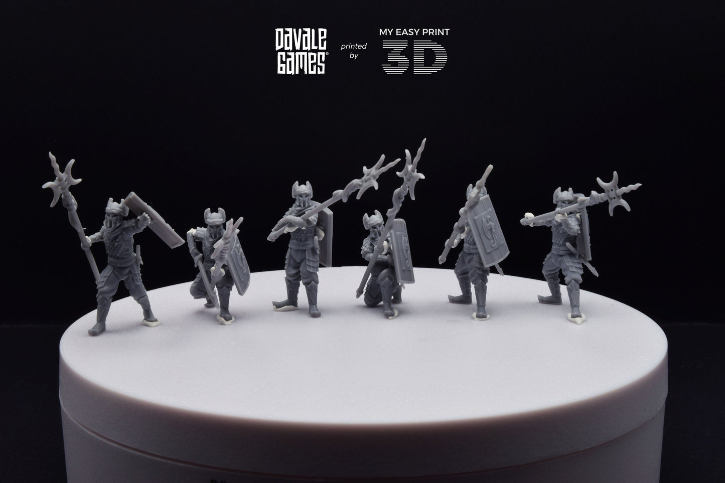 Dragon Army Long Spear Warriors - Davale Games - 3D Printed with high quality resin for LOTR/D&D games