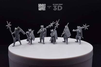 Dragon Army Long Spear Warriors - Davale Games - 3D Printed with high quality resin for LOTR/D&D games