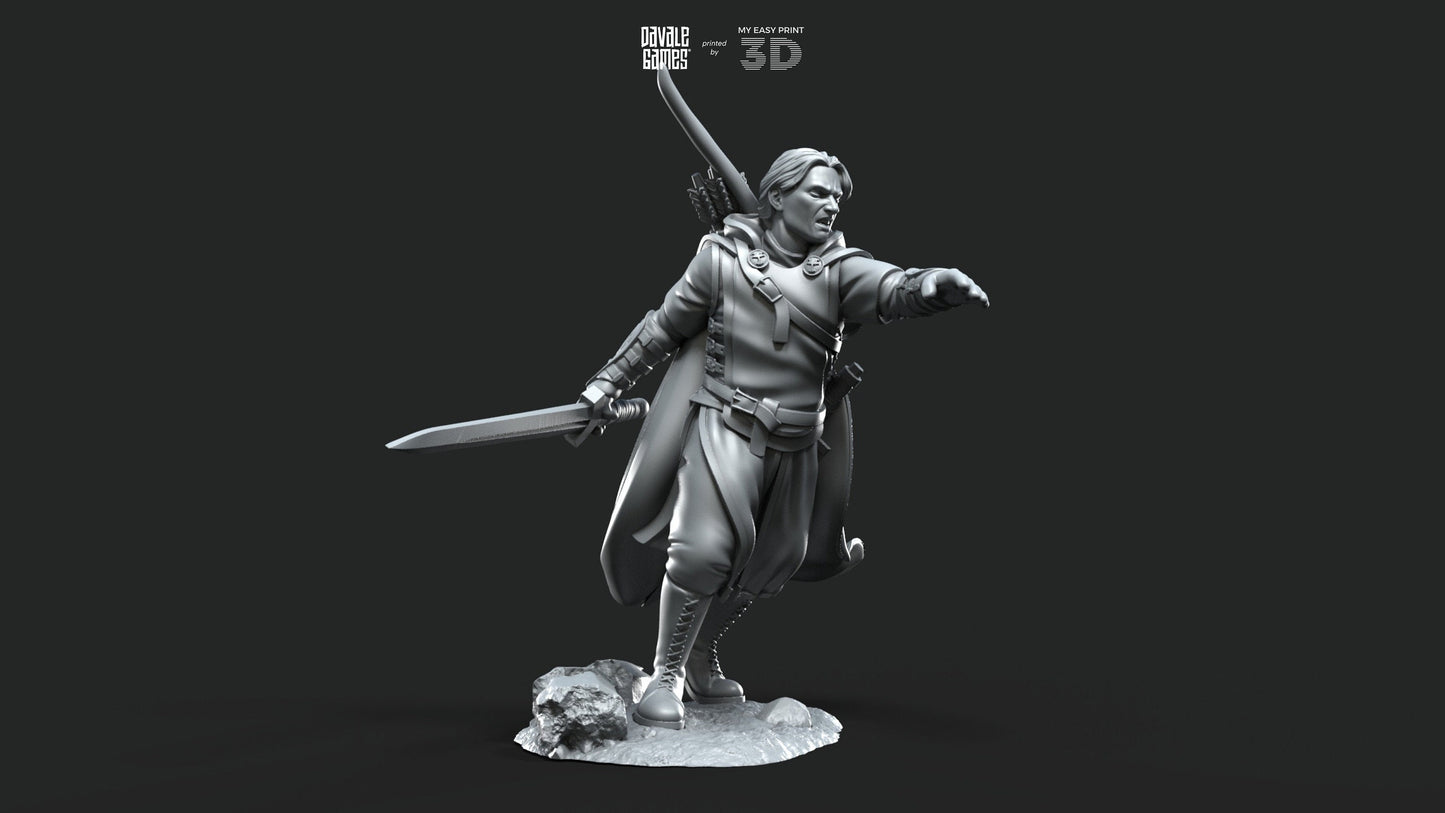 Madir, Captain of Rangers - Grey Castle - Davale Games - 3D Printed with high quality resin for LOTR/D&D games