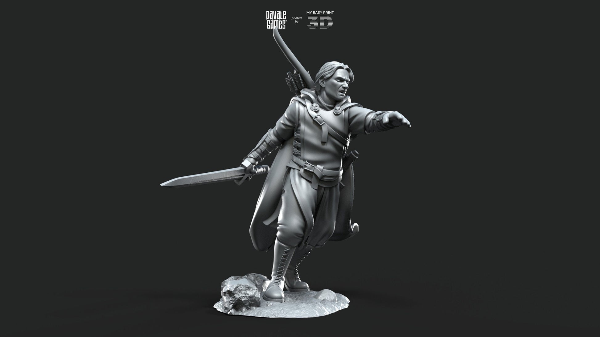 Madir, Captain of Rangers - Grey Castle - Davale Games - 3D Printed with high quality resin for LOTR/D&D games