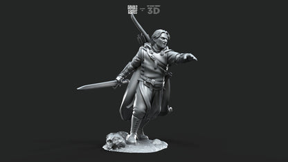 Madir, Captain of Rangers - Grey Castle - Davale Games - 3D Printed with high quality resin for LOTR/D&D games