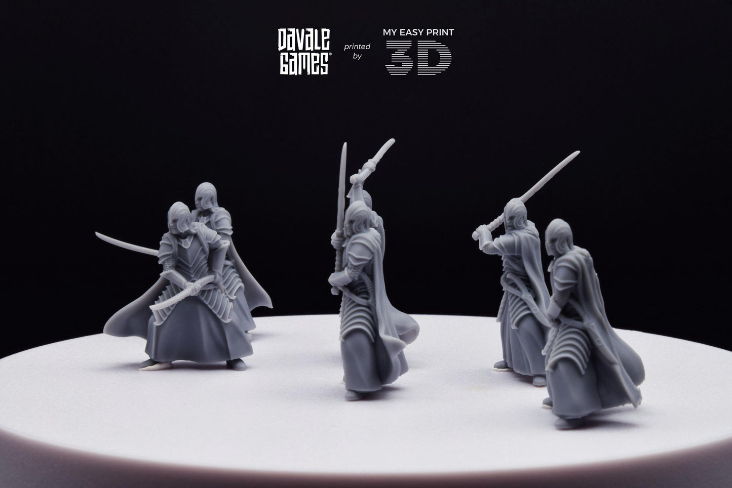 Bloody Warrior Elves Swordmen (Crests included) - Davale Games - 3D Printed with high quality resin for LOTR/D&D games