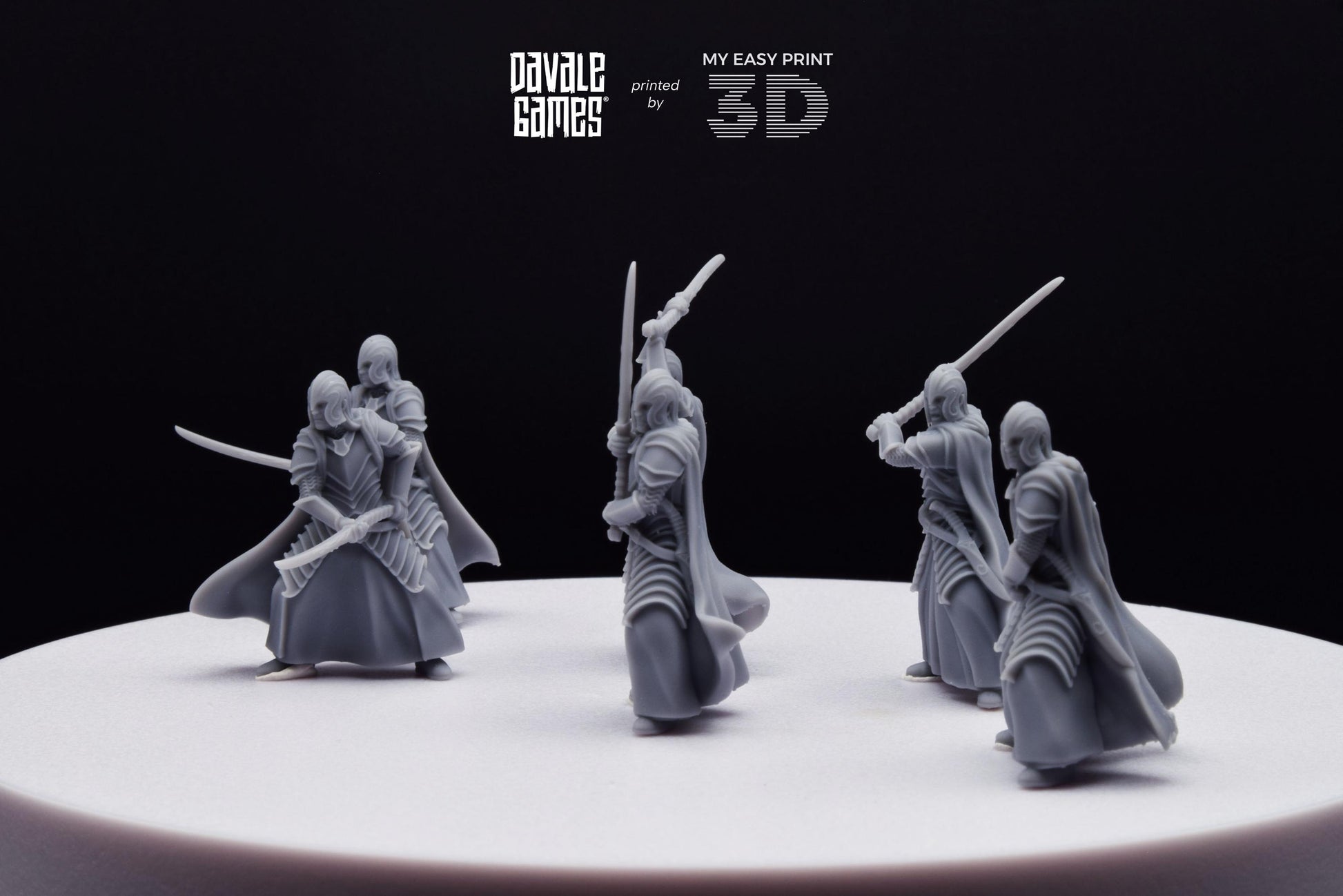 Bloody Warrior Elves Swordmen (Crests included) - Davale Games - 3D Printed with high quality resin for LOTR/D&D games