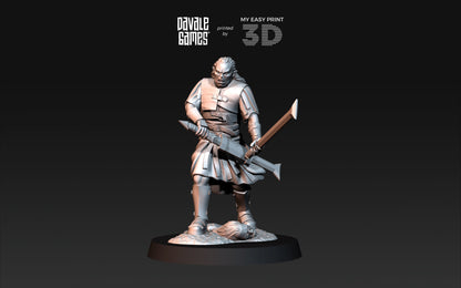 Outrider blood handed captain with two swords - Davale Games - 3D Printed with high quality resin for LOTR/D&D games