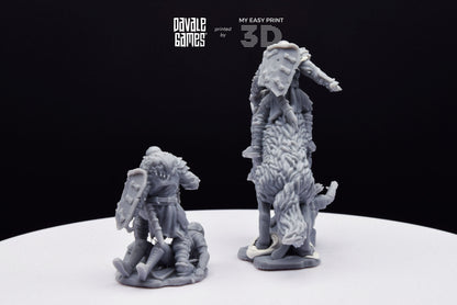 Korvog, Orc Lord Commander - Foot and Mounted - Davale Games - 3D Printed with high quality resin for LOTR/D&D games