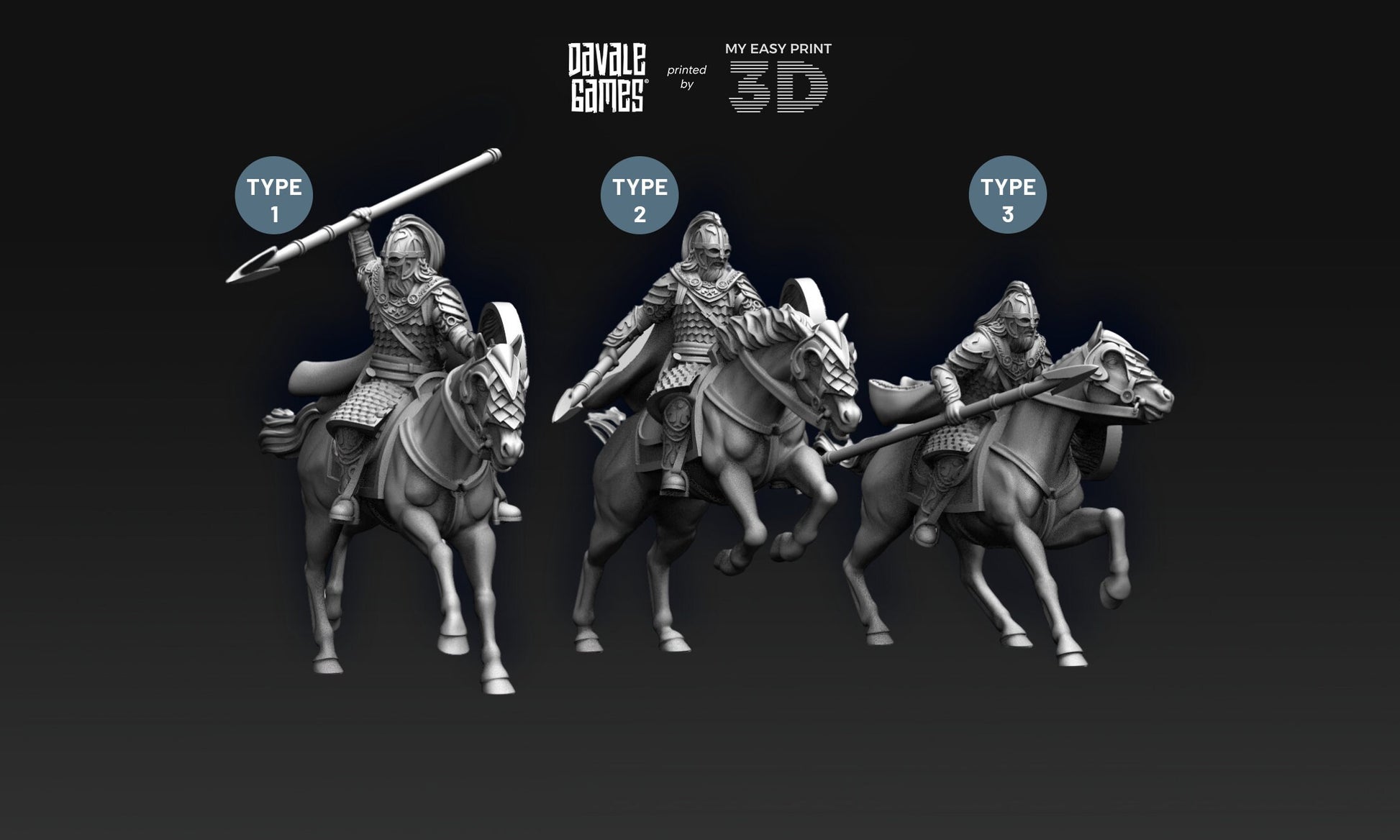 West Human Royal Guard - Mounted - Davale Games - 3D Printed with high quality resin for LOTR/D&D games