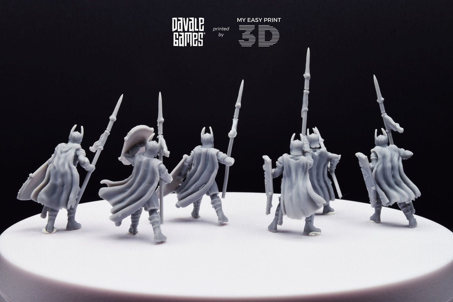 Old High Human Warriors Spearmen - Davale Games - 3D Printed with high quality resin for LOTR/D&D games